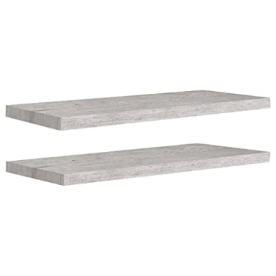 Afbeelding van Wandschappen zwevend 2 st 80x23,5x3,8 cm MDF betongrijs
