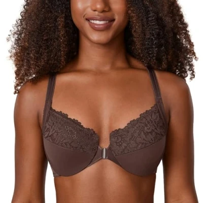 Afbeelding van DELIMIRA Beha voor dames met racerback design, Hazelnoot