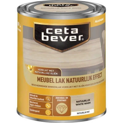 Afbeelding van Ceta Bever Meubellak Natuurlijk Effect White Wash Blanke lak &amp; Beits