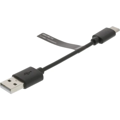 Afbeelding van USB A naar C kabel 0.1 meter 2.0 (100% koper, Zwart)