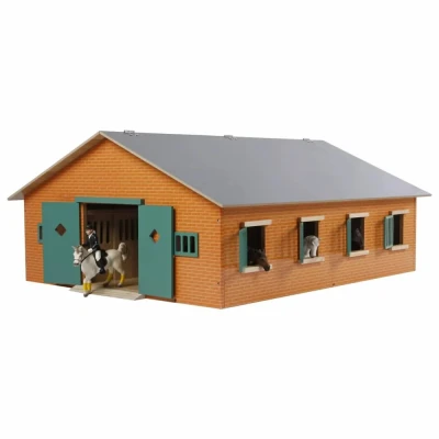 Afbeelding van Kids Globe houten paardenstal met 7 boxen voor Schleich paarden 1:24
