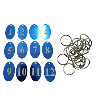 Afbeelding van Sourcemall Cijferchips gemaakt van aluminiumlegering met sleutelhanger 1 50 blauw