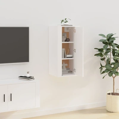 Afbeelding van Tv wandmeubel 40x34,5x80 cm wit