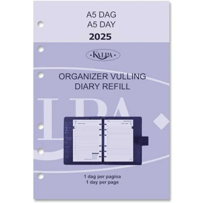 Afbeelding van Kalpa agenda met 6 ringen, navulverpakking, persoonlijke organizer 2024, 2025, 2026, persoonlijk formaat B6, 1 week op 2 pagina&#039;s
