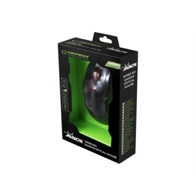 Image de Esperanza MX403 APACHE Souris ergonomique pour droitiers 6 boutons filaire USB rouge