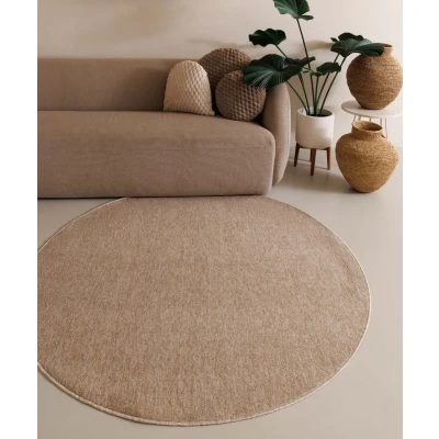 Afbeelding van Rond Vloerkleed Lush Beige 120 Cm