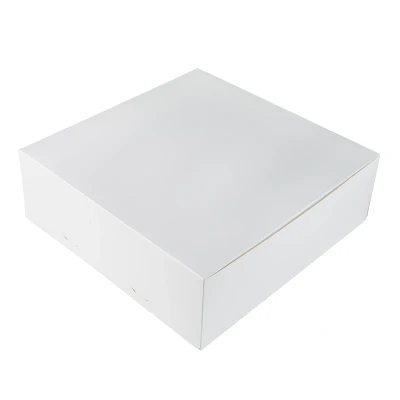 Afbeelding van Taartdoos 30x30x10cm. Wit 3st