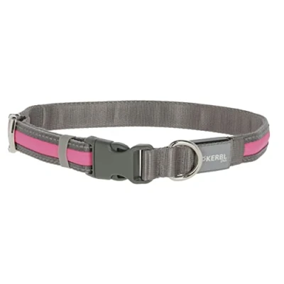 Afbeelding van Kerbl Halsband Light &amp; Reflex Roze S/M