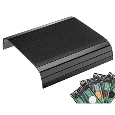 Afbeelding van Flexibel Dienblad Armleuning Dienbladen Bank of Stoel 100% Bamboe Beschermende coating XL Anti slip organizer Zwart