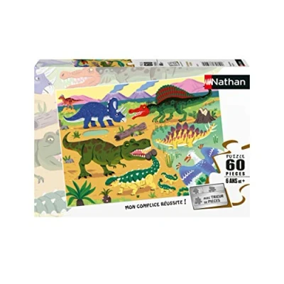 Afbeelding van Nathan Kinderpuzzel puzzel 60 p dinosaurussen uit het Krijt Vanaf 6 jaar 86571
