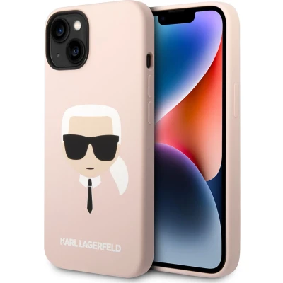 Afbeelding van Karl Lagerfeld Silicone Back Cover Telefoonhoesje geschikt voor Apple iPhone 14 Plus Roze, Bescherming &amp; Comfort
