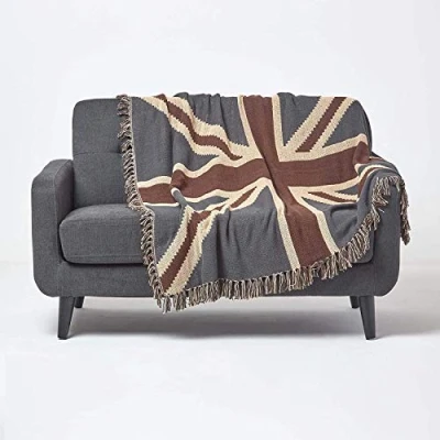 Afbeelding van Homescapes Union Jack Vlagplaid 100% Katoen 125 x 150 cm