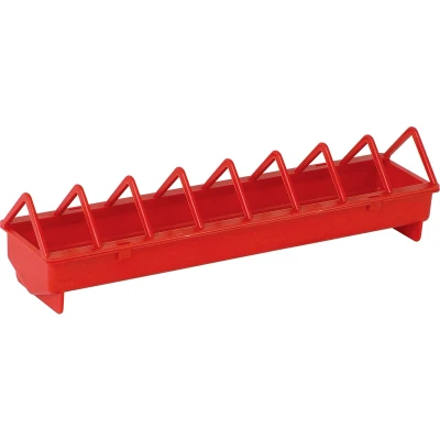 Afbeelding van Duvoplus Voersilo Kip Kippenvoerbak Plastiek Draadgril S 51x12x12,5cm Rood 1st