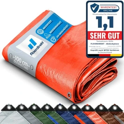 Afbeelding van Dekzeil, beschermzeil, bootzeil, grondzeil voor kamperen en outdooractiviteiten, tuin, waterdicht zeil met ringen, verschillende kwaliteiten, maten kleuren, 2 x 3 m, 140 g/m², oranje