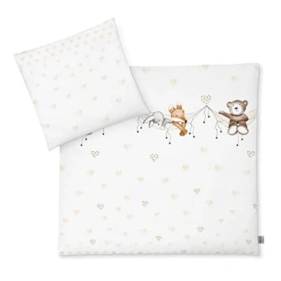 Afbeelding van Babybedje, 100% katoen, Oeko Tex Standard 100, mt. 80x80 + 35x40 cm, slaapband