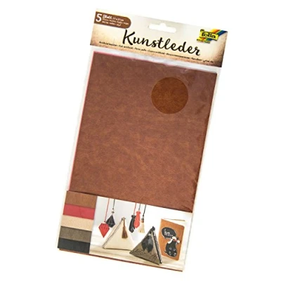Afbeelding van Folia 56549 kunstleer, 5 verschillende kleuren, ca. 17 x 27 cm
