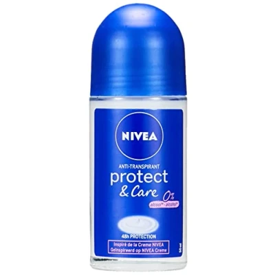 Image de NIVEA Déodorant Bille Protect &amp; care (1 x 50 ml) protection efficace 48H, déo inspiré de la crème, soin femme sans alcool