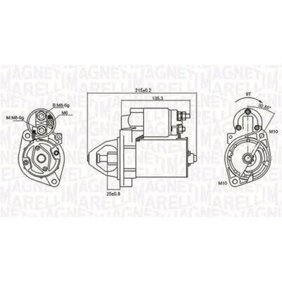 Afbeelding van MAGNETI MARELLI 063721075010 Startmotor 12 1,2 9 MERCEDES BENZ: C Class Saloon, E T modell