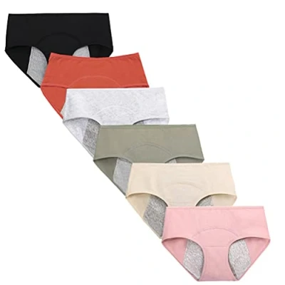 Afbeelding van Kissecret Menstruatieslips voor Tienermeisjes Set van 6 Ademende en Anti lek Beschermende Katoenen Menstruatieslips, Stijl 1