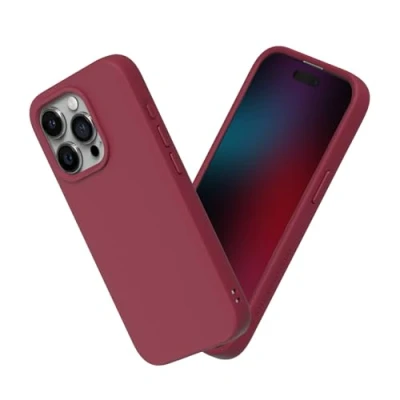 Afbeelding van RHINOSHIELD Hoesje compatibel met [iPhone 15 Pro] SolidSuit dunne hoes schokabsorberende technologie en premium matte afwerking bordeauxrood