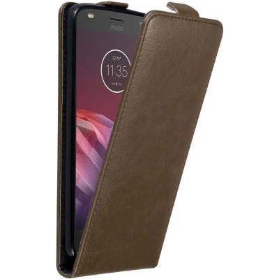 Afbeelding van Cadorabo Hoesje geschikt voor Motorola MOTO Z2 in KOFFIE BRUIN Beschermhoes flip design Case Cover met magnetische sluiting