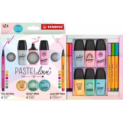 Afbeelding van Stabilo Pastellove Set, Koffertje Van 18 Stuks Markeerstift