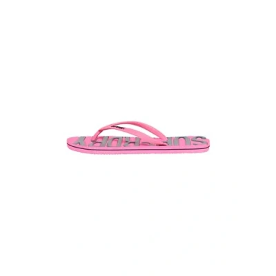 Afbeelding van Superdry Vintage Vegan Teensandalen, Dames, Maat: 36 37, Fluro pink Rubber/ textiel