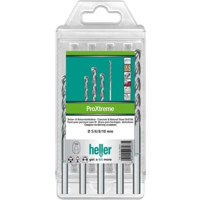Afbeelding van Heller Tools ProXtreme 28264 2 Carbide Beton spiraalboren set 5 delig 4 mm, 6 8 10 mm Driehoekschacht 1 set(s)