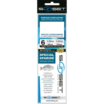 Image de Sunset BDL Surfcasting RS Competition Special Sparidae Fluorocarbon Rig Bas de ligne mer