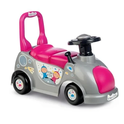 Afbeelding van Chicos Starkids Loopwagen voor baby&#039;s, 1 jaar, 3 in 1, met stuurwiel, roze (35218)