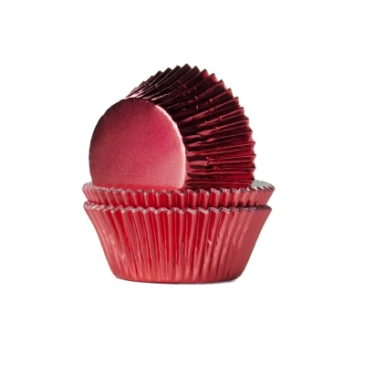 Afbeelding van Cupcake Cups HoM Folie Rood 51x38mm. 24st.