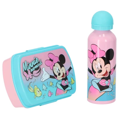 Afbeelding van Minnie Mouse Lunchbox en Drinkbeker set Zeemeermin 8435507872485