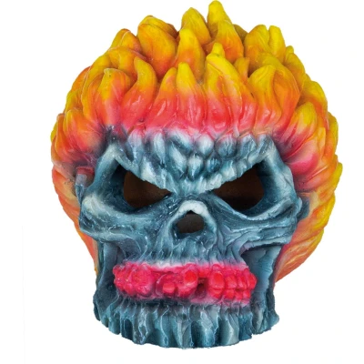 Afbeelding van Superfish Deco Led Monster Fire Skull Aquarium Ornament 12x9x11 cm Grijs
