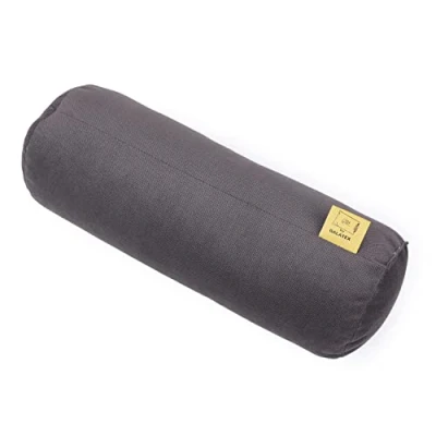 Afbeelding van GM Cilindrisch nekkussen voor nek, rug en benen, 40 x 15 cm, gemaakt in Italië, met bekleding van water vlekbestendige stof, bruin