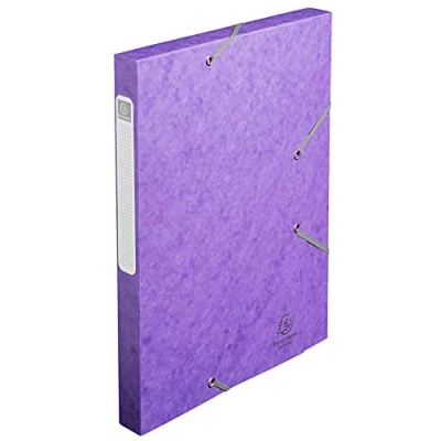 Afbeelding van Exacompta Art. Nr. 18515H 1 opbergbox met elastieken Cartobox plat verpakt rug 2,5 cm 5/10 400 g/m² afmetingen 25 x 33 formaat A4 kleur: violet
