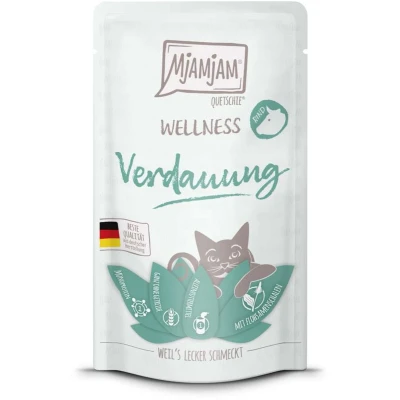 Afbeelding van 12x 125g MjAMjAM Wellness Digestion Rund nat kattenvoer