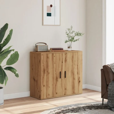 Afbeelding van vidaXL Dressoir 80x33x70 cm bewerkt hout artisanaal eikenkleurig