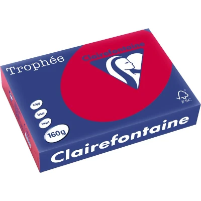 Afbeelding van Clairefontaine Trophée Intens, Gekleurd Papier, A4, 160 G, 250 Vel, Kersenrood Papier