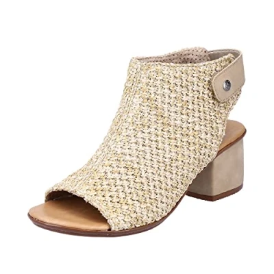 Afbeelding van Rieker Sandalen met enkelbandjes, Dames, Maat: 41, Beige Textiel