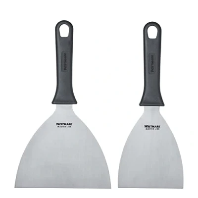 Afbeelding van Westmark 2 delige set: professionele grillspatels (recht, stijf, gesloten) in maten, roestvrij staal/kunststof, Master Line, zwart/zilver, 133122E6