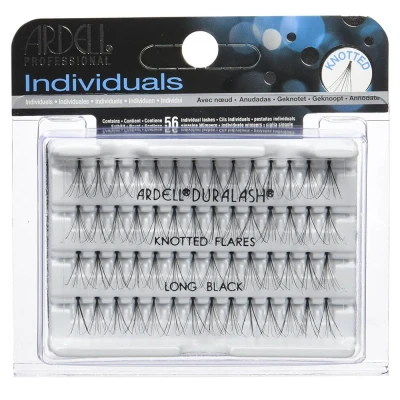 Afbeelding van Ardell Individuals Duralash Knotted Flares Trsové nalepovací řasy s uzlíkem Long Black 56.0ks