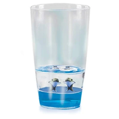 Afbeelding van Floatarama Deluxebase Acrylbeker met drijvende dierenfiguren, 250 ml, BPA vrij, voor kinderen en volwassenen
