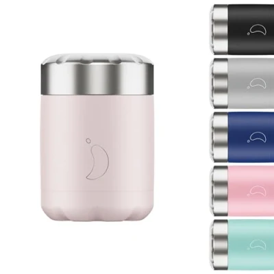 Afbeelding van Chilly&#039;s Voedselcontainer, herbruikbare voedselcontainer van hoogwaardig roestvrij staal, dubbelwandig geïsoleerd om levensmiddelen warm of koud te houden, licht roze, 300 ml