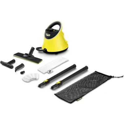 Afbeelding van Kärcher Stoomreiniger SC 2 Deluxe EasyFix, oppervlak: 75 m², tank: 1 l, stoomdruk: 3,2 bar. Opwarmtijd: 6,5 min. Vermogen: 1500 W, EasyFix vloerreinigingsset &amp; 3 sproeiers