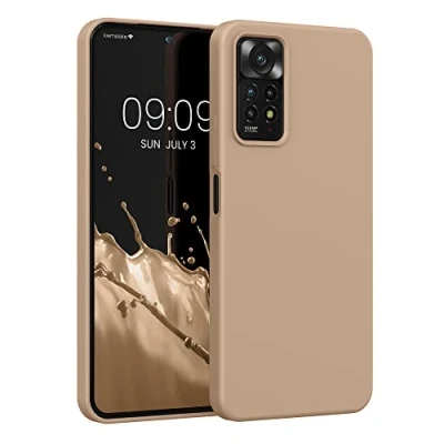 Afbeelding van kwmobile telefoonhoesje geschikt voor Xiaomi Redmi Note 11 Pro / (5G) 12 (4G) Hoesje met siliconen coating Smartphone case in macchiato