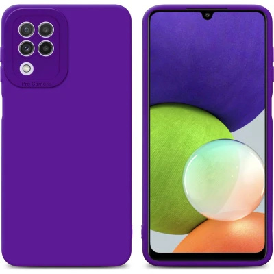 Afbeelding van Cadorabo Hoesje geschikt voor Samsung Galaxy A22 4G in Fluid DONKER PAARS Beschermhoes gemaakt van flexibel TPU silicone Cover Case