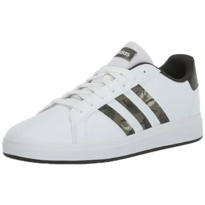 Afbeelding van adidas Grand Court Sneakers, uniseks, kinderen, White Olive Strata Shadow Olijf, 18 EU