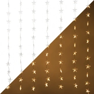 Afbeelding van Lichtgordijn met sterren 6.4 x 1.2 meter Konstsmide (120 LEDs, Binnen)