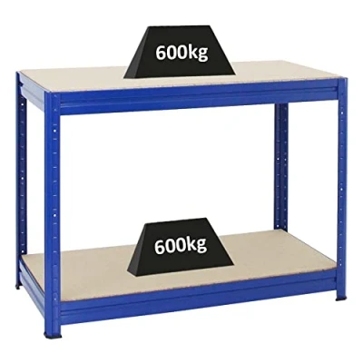 Afbeelding van PROREGAL Werkbank DINO in hoogte verstelbaar h x b d 90 120 60 cm draagvermogen 600 kg blauw werkbank, werktafel en knutselen