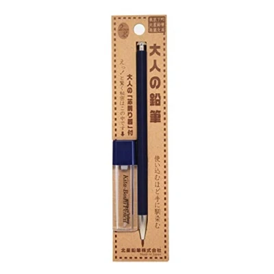 Afbeelding van Kitaboshi Vulpotlood 2,0 mm, indigo lichaam, met puntenslijper, 1 B, zwarte vulling, 1ea (OTP 680IST)